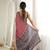 rust color tissue fabric smart printed saree with beautiful border work