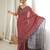rust color tissue fabric smart printed saree with beautiful border work