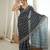 Grey color chinon fabric smart printed graceful looks saree