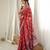 rust color tissue fabric smart printed graceful looks saree