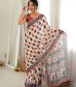 multicolor tissue fabric smart printed graceful looks saree