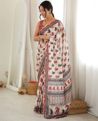 multicolor tissue fabric smart printed graceful looks saree 4