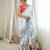 sky blue color tissue fabric smart printed graceful looks saree