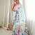 sky blue color tissue fabric smart printed graceful looks saree