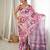 Purple color chinon fabric smart printed graceful looks saree