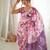 Purple color chinon fabric smart printed graceful looks saree