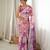 Purple color chinon fabric smart printed graceful looks saree