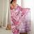 Purple color chinon fabric smart printed graceful looks saree