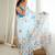 Sky blue color chinon fabric smart printed graceful looks saree