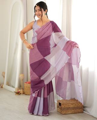 Multy color chinon fabric smart printed graceful looks saree 1