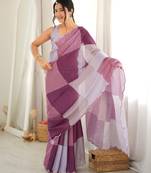 Multy color chinon fabric smart printed graceful looks saree