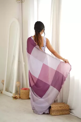 multicolor tissue fabric smart printed graceful looks saree
