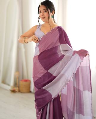 Multy color chinon fabric smart printed graceful looks saree 3