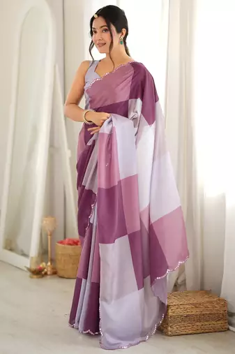 multicolor tissue fabric smart printed graceful looks saree