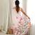 Cream color chinon fabric smart printed graceful looks saree