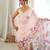 Cream color chinon fabric smart printed graceful looks saree