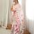 Cream color chinon fabric smart printed graceful looks saree