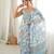 Sea green color chinon fabric smart printed graceful looks saree