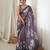 Mauve color chinon fabric smart printed graceful looks saree