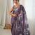 Mauve color chinon fabric smart printed graceful looks saree
