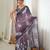 Mauve color chinon fabric smart printed graceful looks saree