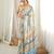 Off white color chinon fabric smart printed graceful looks saree