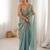 sky blue color fendy satin fabric beads pearl embroidery work heavy ceremonial saree