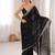 black color fendy satin fabric beads pearl embroidery work heavy ceremonial saree
