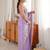 lavender color fendy satin fabric beads pearl embroidery work heavy ceremonial saree