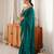 Rama color fendy satin fabric beads pearl embroidery work heavy ceremonial saree