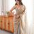 grey color fendy satin fabric beads pearl embroidery work heavy ceremonial saree
