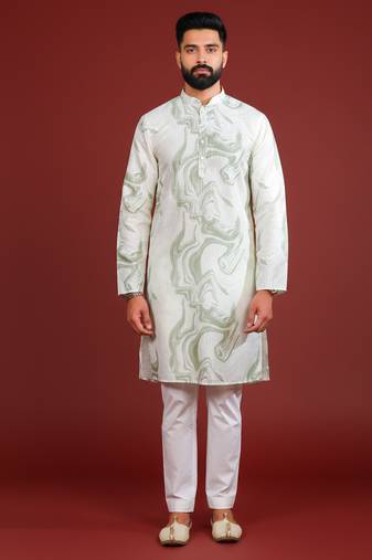 Green color beautiful kurta payjama for handsome men's looks