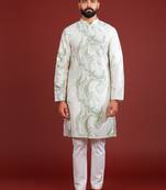 Green color beautiful kurta payjama for handsome men's looks