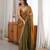 gold color fendy satin fabric beads pearl embroidery work heavy ceremonial saree