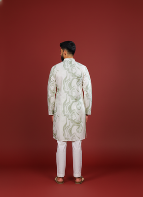 Green color beautiful kurta payjama for handsome men's looks 2