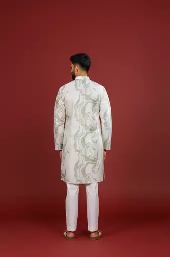 Green color beautiful kurta payjama for handsome men's looks