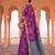 purple color smart and trendy soft silk blend woven designer saree