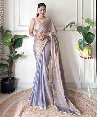 chiku color smart fendy satin designer trending bollywood saree 1
