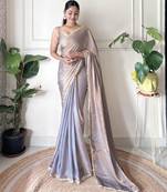 chiku color smart fendy satin designer trending bollywood saree