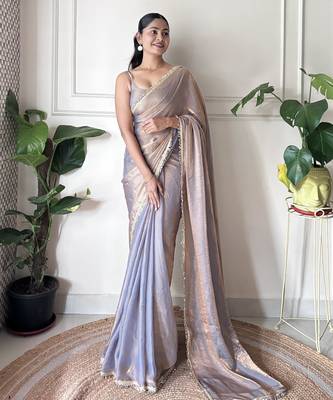 chiku color smart fendy satin designer trending bollywood saree 4