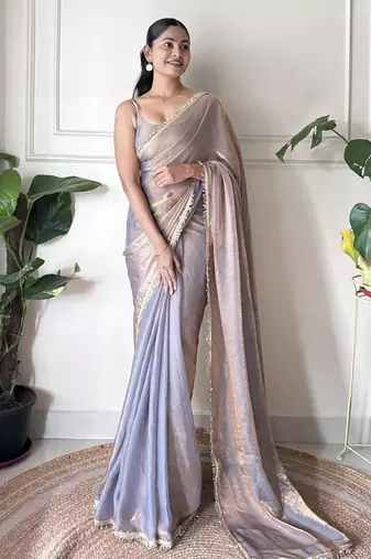 chiku color smart fendy satin designer trending bollywood saree