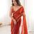Orange color smart fendy satin designer trending bollywood saree