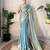 Sky blue color smart fendy satin designer trending bollywood saree