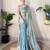 Sky blue color smart fendy satin designer trending bollywood saree
