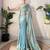 Sky blue color smart fendy satin designer trending bollywood saree