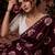 maroon color smart chiffon fabric beautiful embroidered saree