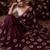 maroon color smart chiffon fabric beautiful embroidered saree