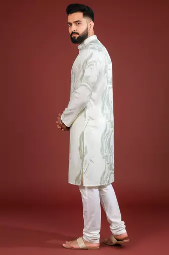 Green color beautiful kurta payjama for handsome men's looks