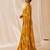 mustard color smart chiffon fabric beautiful embroidered saree
