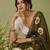 mahendi color smart chiffon fabric beautiful embroidered saree